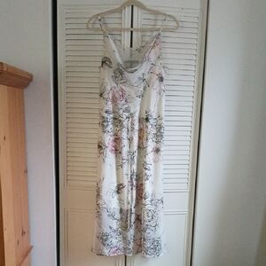 White House Black Market Floral Midi Dress - Pink and Black